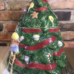 Ceramic Pine Tree Print Cookie Jar 10